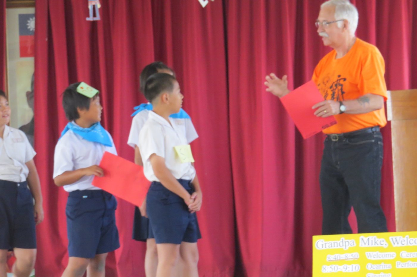 Grandpa Mike during a school visit