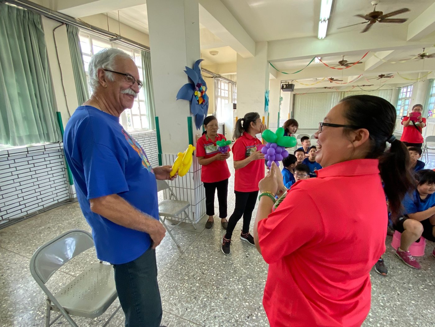 Grandpa Mike during a school visit