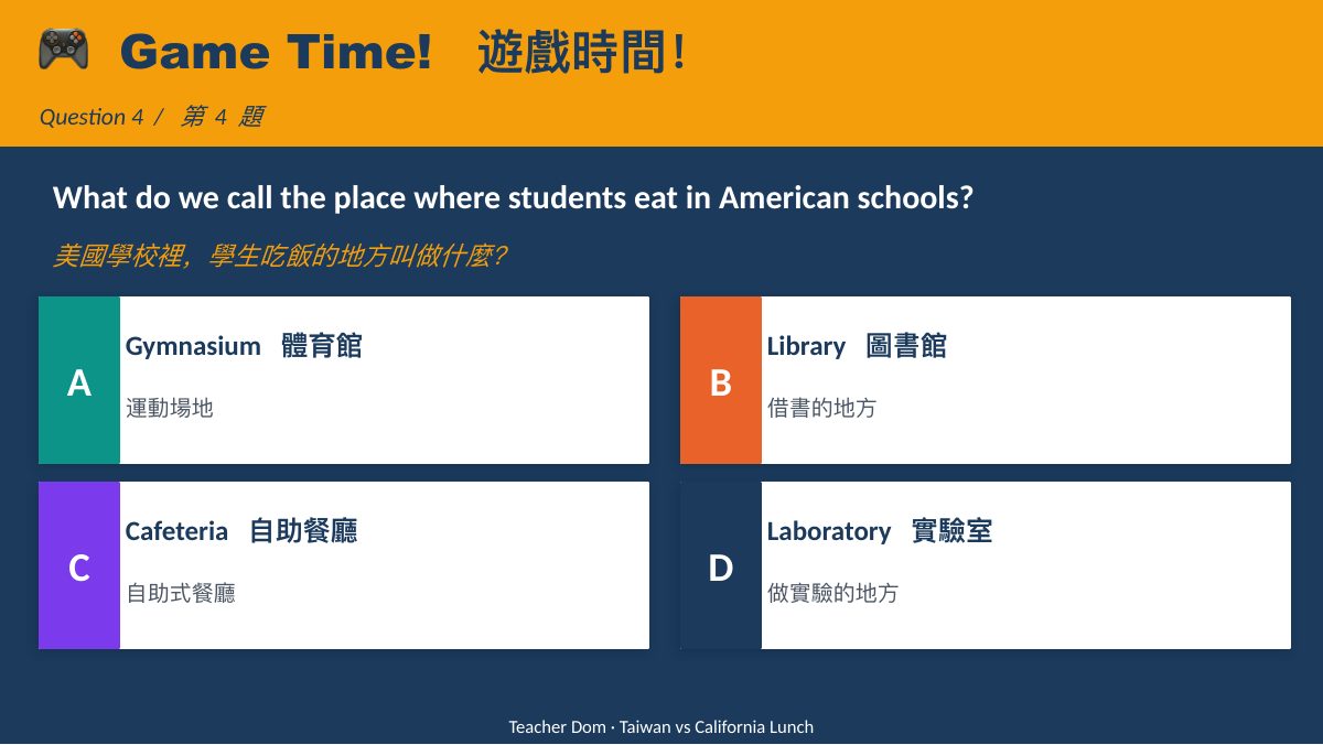 台灣 vs 加州午餐文化 — slide 13